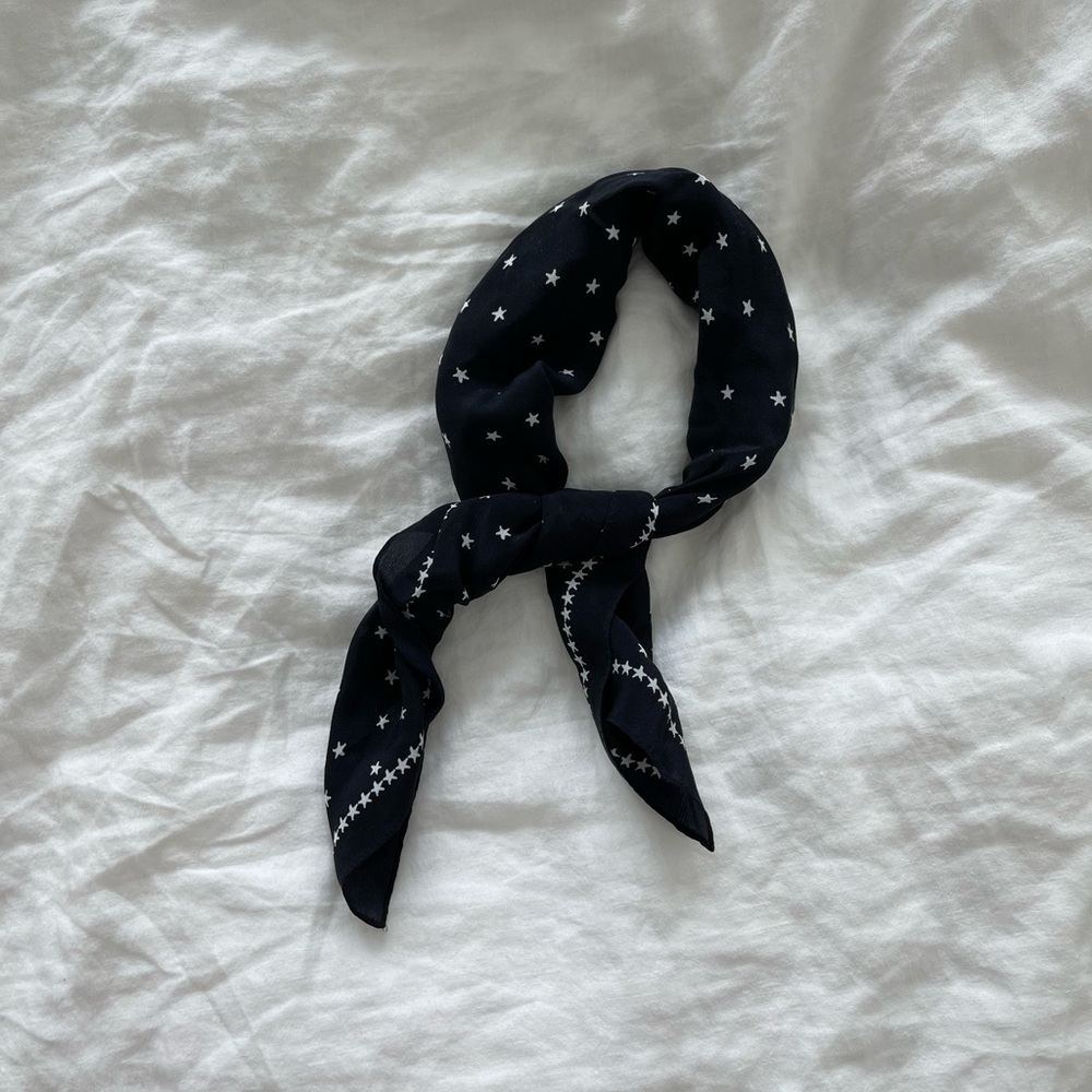 Madewell Black Star Print Bandana Scarf